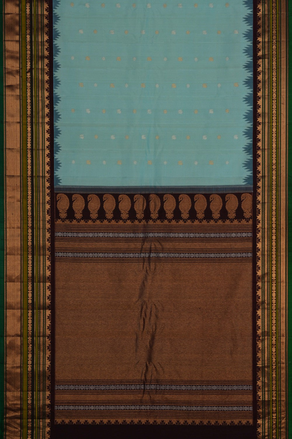 Image of Gadwal Silk Aqua Green Saree